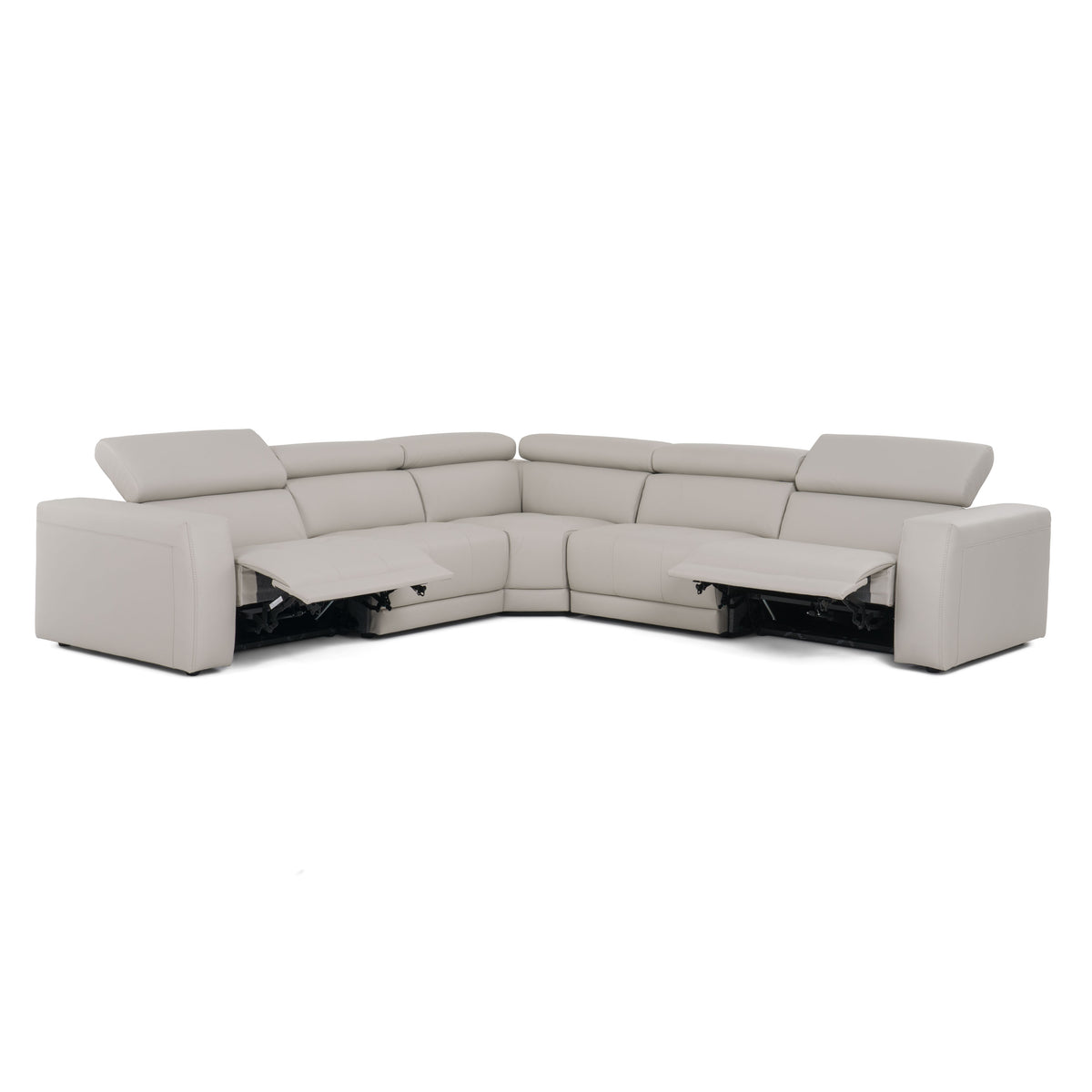 Lamod Italia Dalton Modern Italian Light Grey Leather Sectional & Recliners Model VGDTDALTON-GREY-SECT