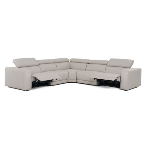 Lamod Italia Dalton Modern Italian Light Grey Leather Sectional & Recliners Model VGDTDALTON-GREY-SECT