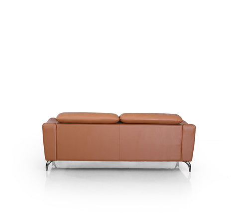 Divani Casa Danis Modern Cognac Leather Brown Sofa Model VGBNS-1803-BRN-S