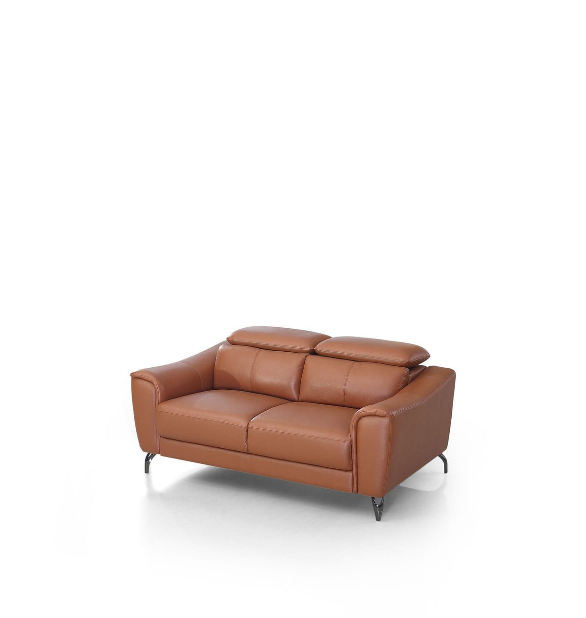 Divani Casa Danis Modern Cognac Leather Brown Loveseat Model VGBNS-1803-BRN-L
