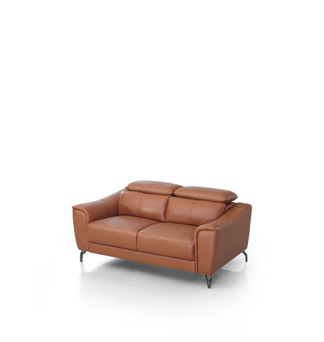 Divani Casa Danis Modern Cognac Leather Brown Loveseat Model VGBNS-1803-BRN-L