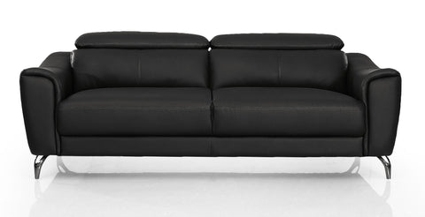 Divani Casa Danis Modern Black Leather Sofa Model VGBNS-1803-BLK-S