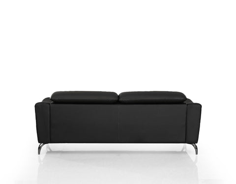 Divani Casa Danis Modern Black Leather Sofa Model VGBNS-1803-BLK-S
