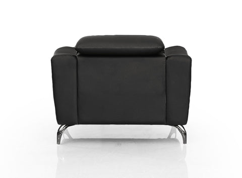 Divani Casa Danis Modern Black Leather Chair Model VGBNS-1803-BLK-CH