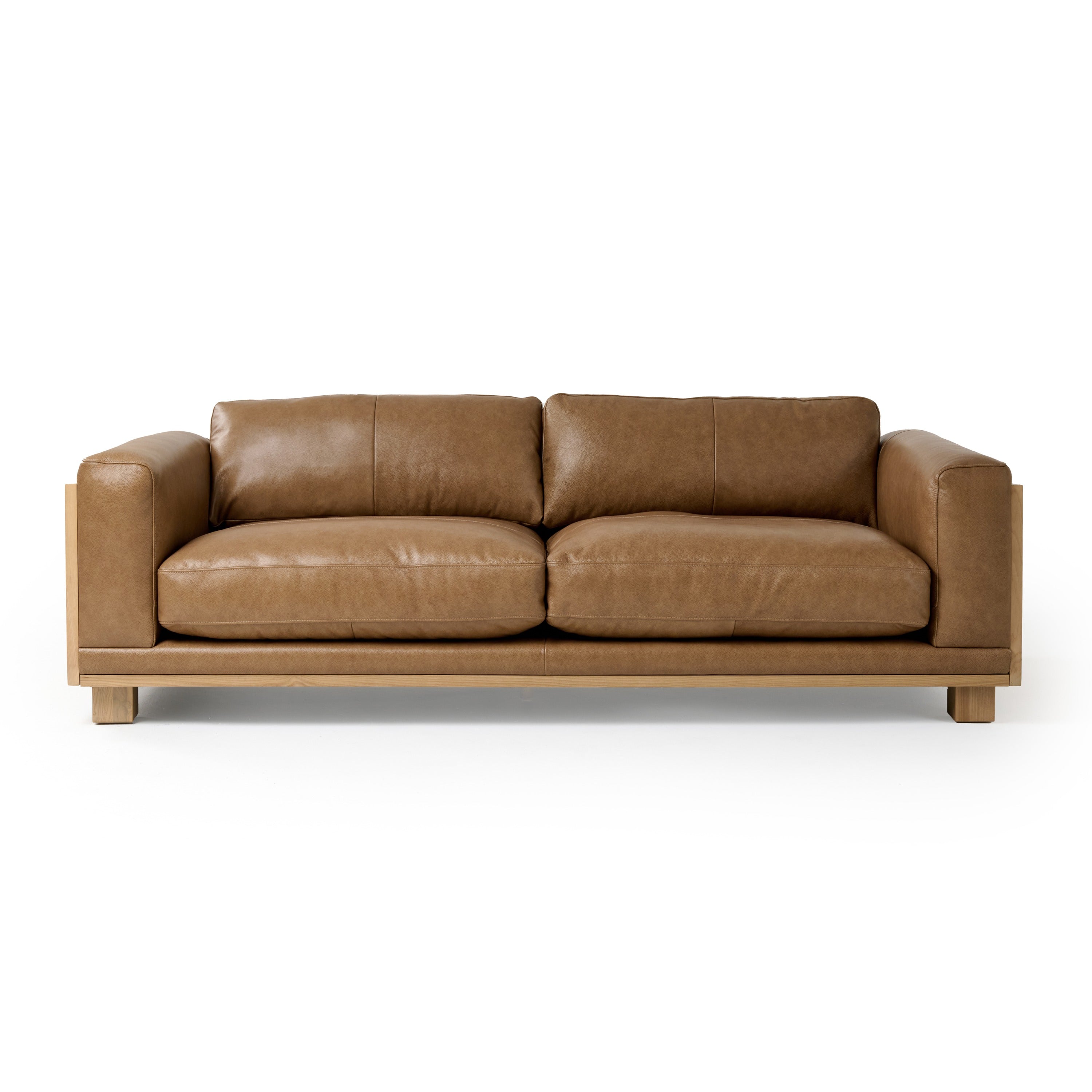 Divani Casa Danson Modern Tan Leather & Wicker Sofa Model VGKK-KF.8036-SOFA-SAND