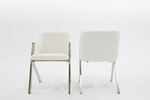 Modrest Darcy Modern White Leatherette Dining Chair (Set of 2) By VIG Furniture