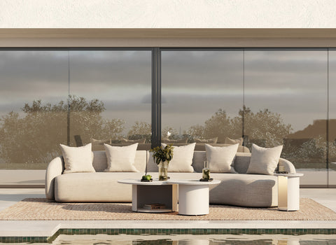 Renava Tabarca Outdoor Beige Fabric Sectional Sofa Model VGVK-F0172-R-2UL-BGE