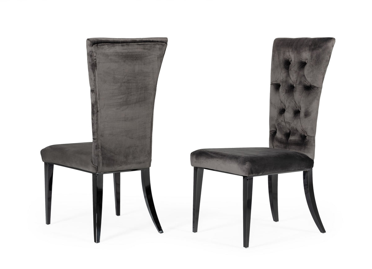 Modrest Darley Modern Grey Velvet Dining Chair (Set of 2) By VIG Furniture