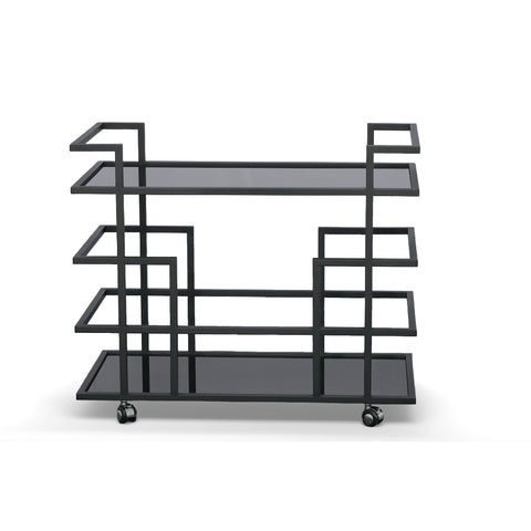 Modrest Deakin Black Stainless Steel And Black Glass Wine Rack Model VGHB-01W4-BLK