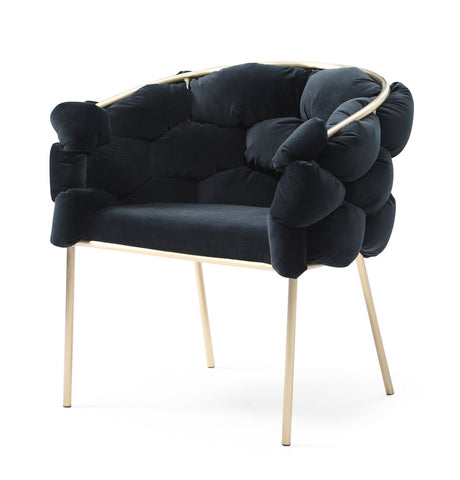 Modrest Debra Modern Black Velvet/Brushed Brass Dining Chair By VIG Furniture