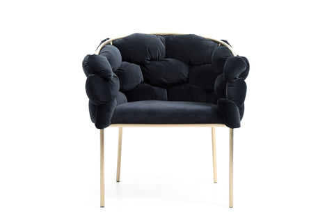 Modrest Debra Modern Black Velvet/Brushed Brass Dining Chair By VIG Furniture