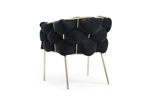 Modrest Debra Modern Black Velvet/Brushed Brass Dining Chair By VIG Furniture