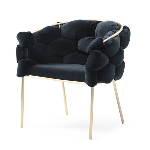 Modrest Debra Modern Black Velvet Champagne Gold Dining Chair By VIG Furniture