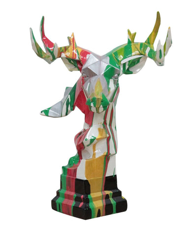 Modrest Deer Head Multicolor Geometric Sculpture Model VGTHPC095-9