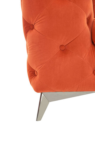 Divani Casa Delilah Modern Orange Fabric Loveseat Model VGCA1546-ORG-A-L