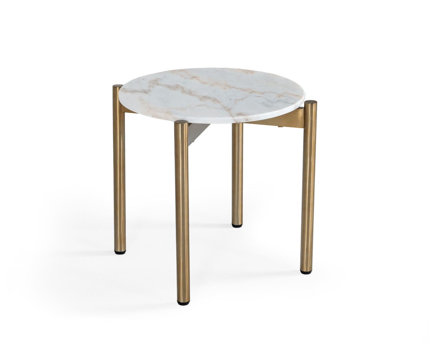 Modrest Denzel White Marble & Gold End Table Model VGGMM-ET-1581-WHT-ET