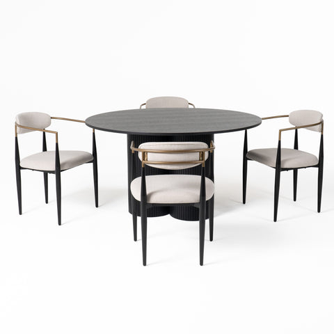 Modrest Depew Mid Century Modern Black Oak Round Dining Table Model VGDWJ3646-1-BLK