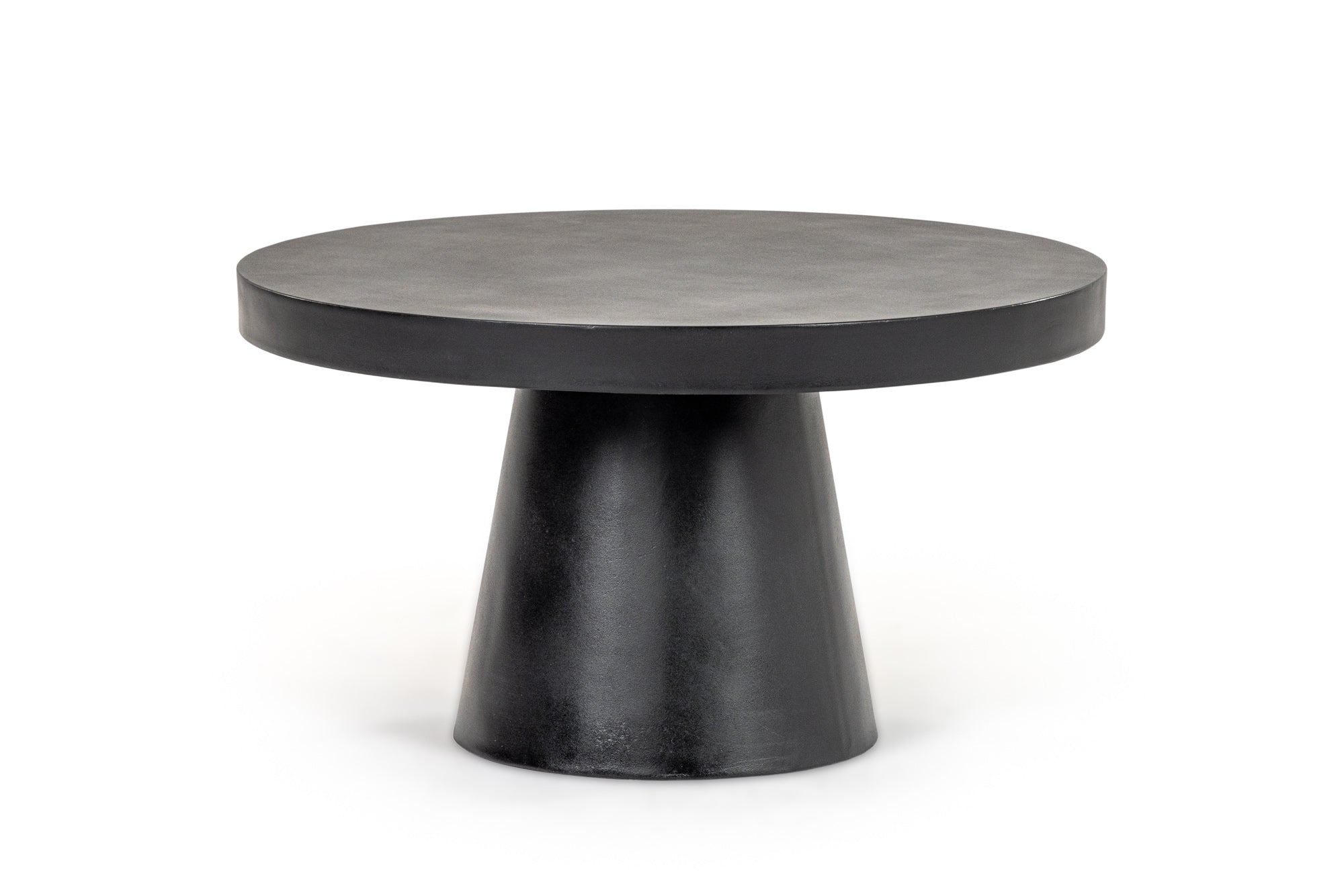 Modrest Desoto Modern Black Concrete Round Coffee Table Model VGGR-696070-BLK