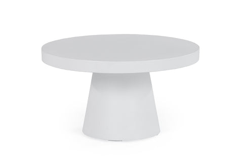 Modrest Desoto Modern White Concrete Round Coffee Table Model VGGR-696070-WHT