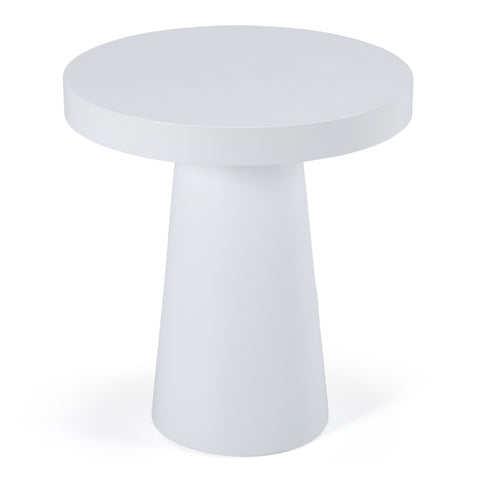 Modrest Desoto Modern White Concrete Round End Table Model VGGR-DESTOTO-WHT
