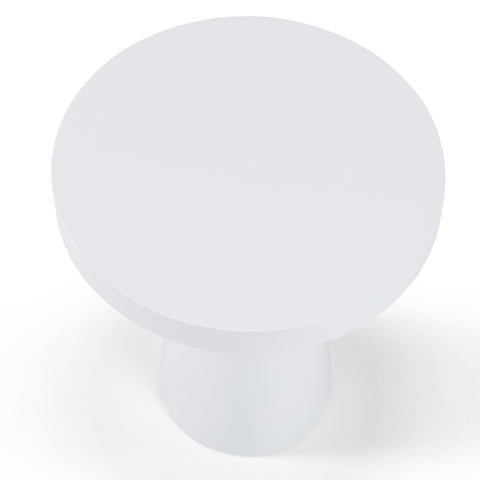Modrest Desoto Modern White Concrete Round End Table Model VGGR-DESTOTO-WHT