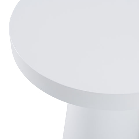 Modrest Desoto Modern White Concrete Round End Table Model VGGR-DESTOTO-WHT