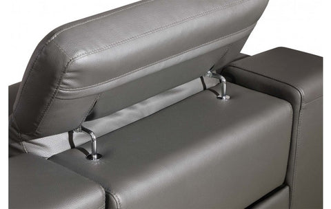 9762 DivanItalia Dark Gray 3-Piece Modular Power Reclining Sofa – Top Grain Italian LeatherModel:  9762-DK-GREY-3.3-HT