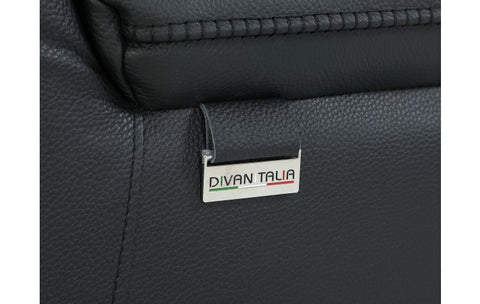 9762 DivanItalia Black Modular Power Reclining Loveseat – Top Grain Italian LeatherModel:  9762-BLACK-3.2-HT