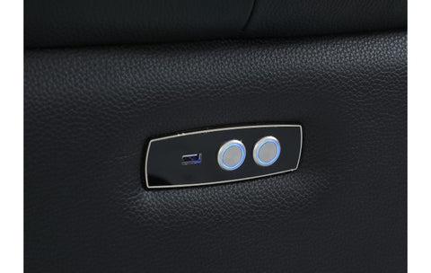 9762 DivanItalia Black Top Grain Italian Leather Modular LoveseatModel:  9762-BLACK-2.2-HT