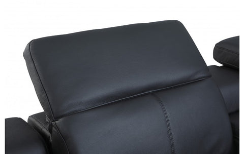 9762 DivanItalia Black Top Grain Italian Leather Power Reclining Sofa with Dual ReclinersModel:  9762-BLACK-3.2-S-HT