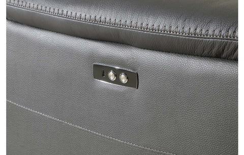 9762 DivanItalia Dark Grey Top Grain Italian Leather Power Reclining Sofa with Dual ReclinersModel:  9762-DK-GREY-3.2-S-HT