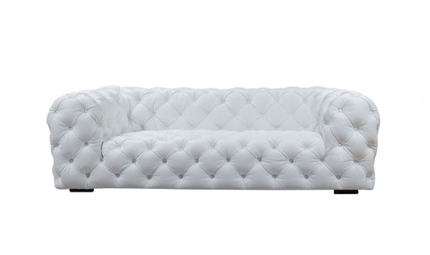 Divani Casa Dexter Transitional White Full Italian Leather Sofa Model VGCA114-WHT-S
