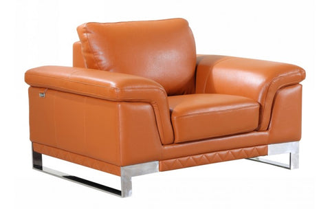 411 DivanItalia Camel Chair – Top Grain Italian LeatherModel:  411-CAMEL-CH
