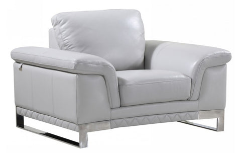 411 DivanItalia Light Gray Loveseat – Top Grain Italian LeatherModel:  411-LIGHT_GRAY-CH