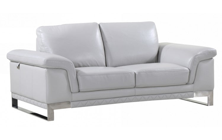 411 DivanItalia Light Gray Sofa – Top Grain Italian LeatherModel:  411-LIGHT_GRAY-L