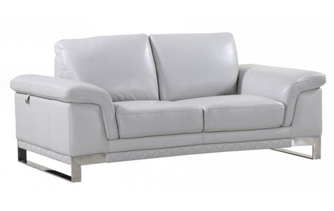 411 DivanItalia Light Gray Sofa – Top Grain Italian LeatherModel:  411-LIGHT_GRAY-L