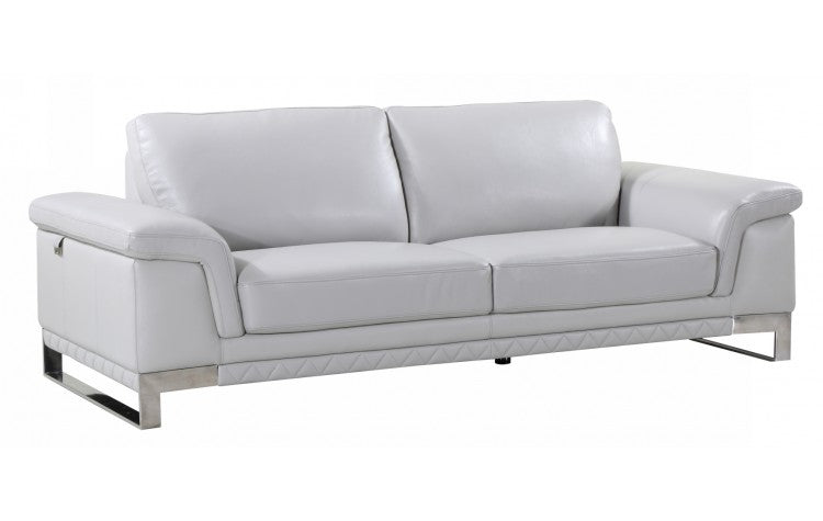 411 DivanItalia Light Gray Sofa and Loveseat Set – Top Grain Italian LeatherModel:  411-LIGHT_GRAY-S