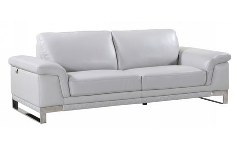 411 DivanItalia Light Gray Sofa and Loveseat Set – Top Grain Italian LeatherModel:  411-LIGHT_GRAY-S