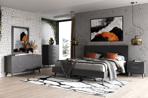 Modrest Diana Eastern King Modern Grey Ash Bed Model VGMABR-132-BED-EK