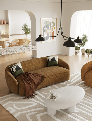 Divani Casa Norris Modern Mustard Fabric Sofa Model VGKK-KF.2823-SOFA-MUS