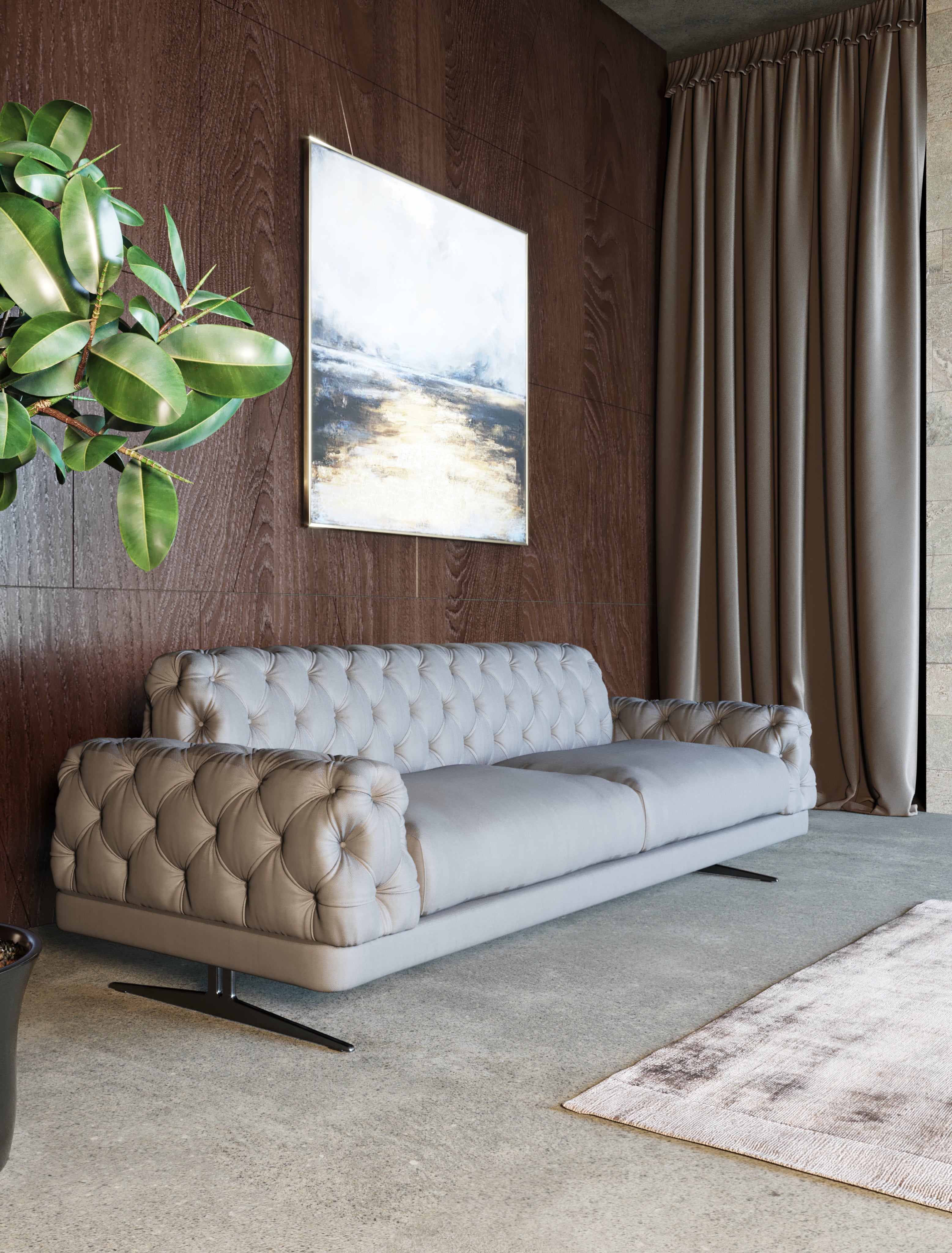 Divani Casa Sepulveda Modern Grey Fabric Sofa Model VGUIMY488