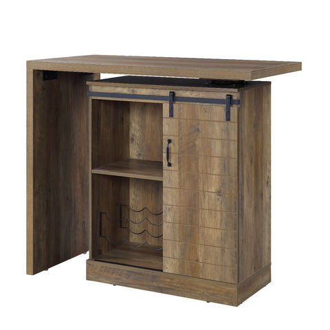 ACME Quillon Rustic Oak Finish Quillon Bar Table Model DN00153