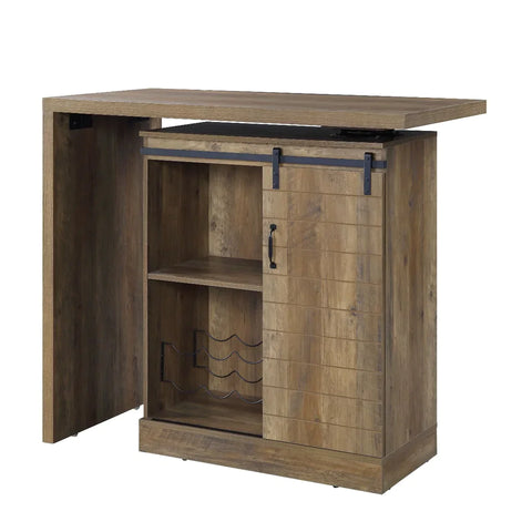 Quillon Rustic Oak Finish Bar Table Model DN00153 By ACME Furniture