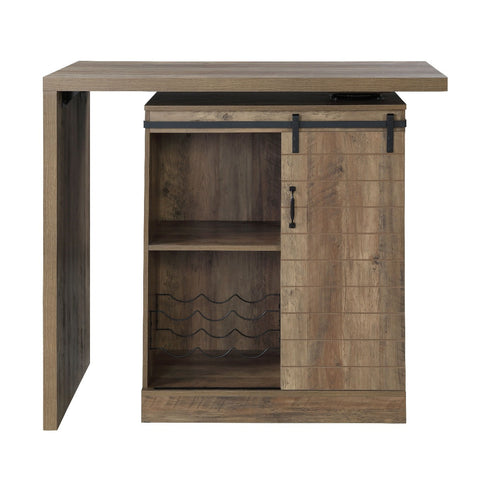 ACME Quillon Rustic Oak Finish Quillon Bar Table Model DN00153