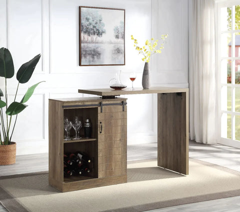 Quillon Rustic Oak Finish Bar Table Model DN00153 By ACME Furniture