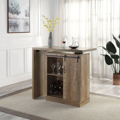 Quillon Rustic Oak Finish Bar Table Model DN00153 By ACME Furniture