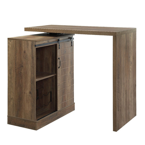 ACME Quillon Rustic Oak Finish Quillon Bar Table Model DN00153