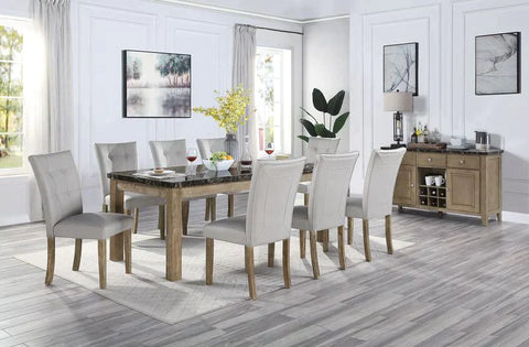 Charnell Marble & Oak Finish Dining Table Model DN00553 By ACME Furniture