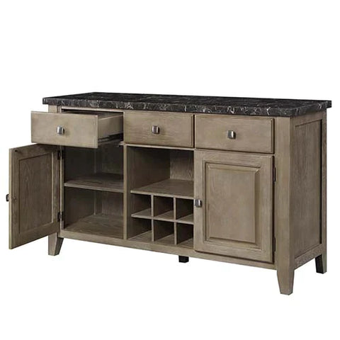 Charnell Marble & Oak Finish Server Model DN00555 By ACME Furniture