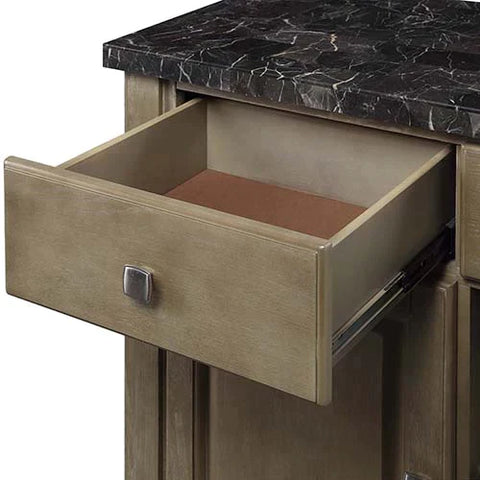 Charnell Marble & Oak Finish Server Model DN00555 By ACME Furniture